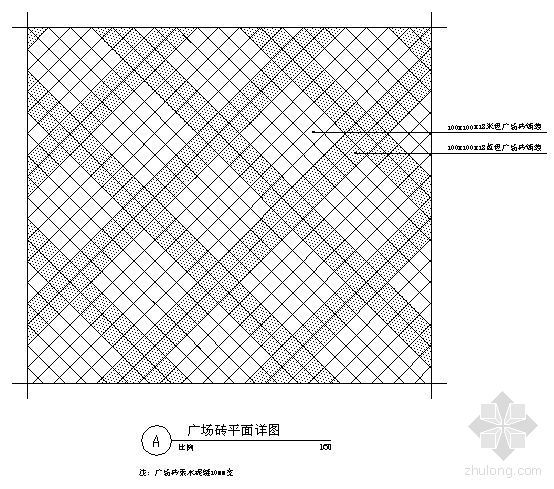青石广场砖施工工艺资料下载-广场砖平面详图