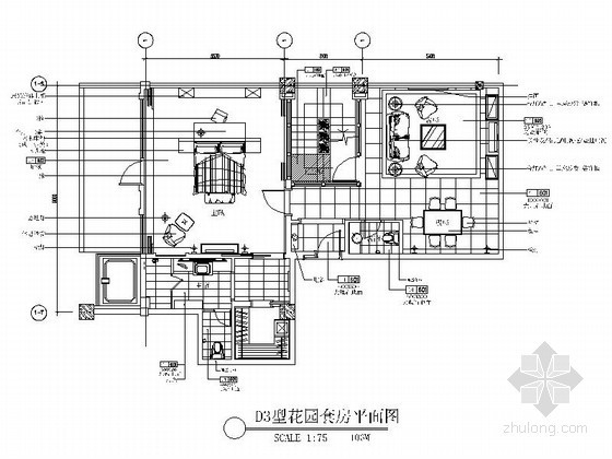 欧式套房室内设计资料下载-D3型豪华酒店花园套房室内设计施工图