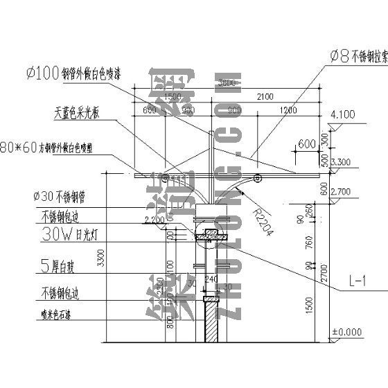 隧道施工宣传标语资料下载-宣传廊施工详图