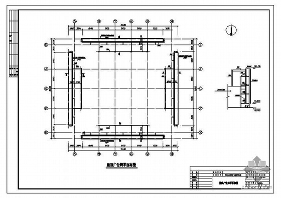 屋顶大字广告牌结构图纸资料下载-某银行营业大楼楼顶广告牌改造图纸