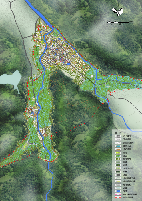 [浙江]“爱莲文化”山水田园美丽乡村生态景观改造设计方案（附详细设计说明）-景观总平面图