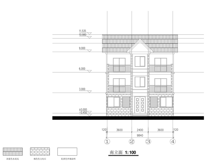 美式新农村3层独栋别墅建筑设计施工图（含全套CAD图纸）-屏幕快照 2019-01-09 上午11.05.38