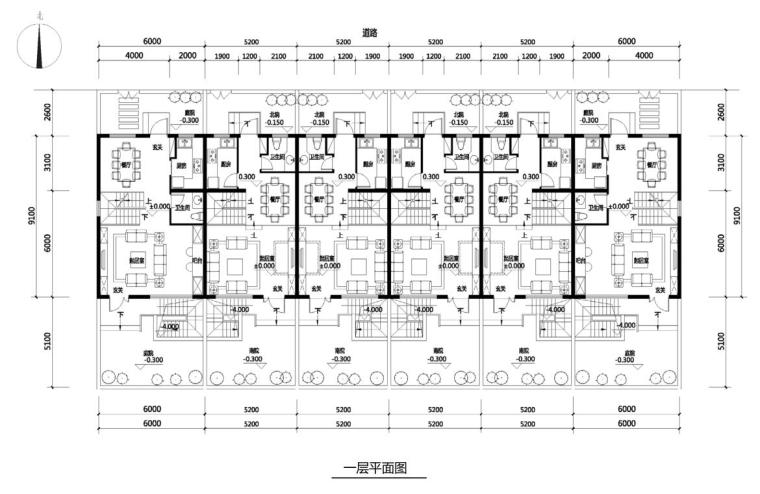 [江苏]苏州朗诗科技城新中式风格别墅规划方案文本设计（PSD+126页）-一层平面图