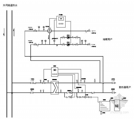 地下环路式水源热泵机组资料下载-水源热泵机组工作原理图资料下载