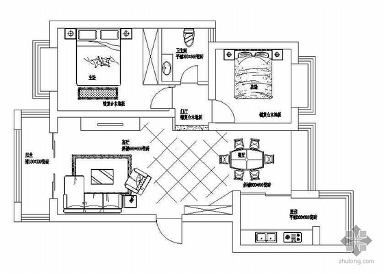 地中海二居室内装修方案资料下载-某两居装修方案2