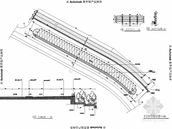 [长沙]湘军文化园景观工程施工图-停车场详图