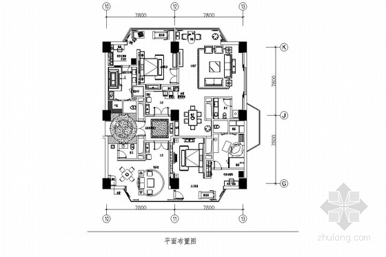 [深圳]某五星级商务酒店总统套房室内施工图（含效果图）