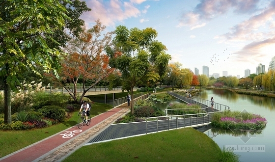 [杭州]现代新城生态河道景观规划设计方案-景观效果图