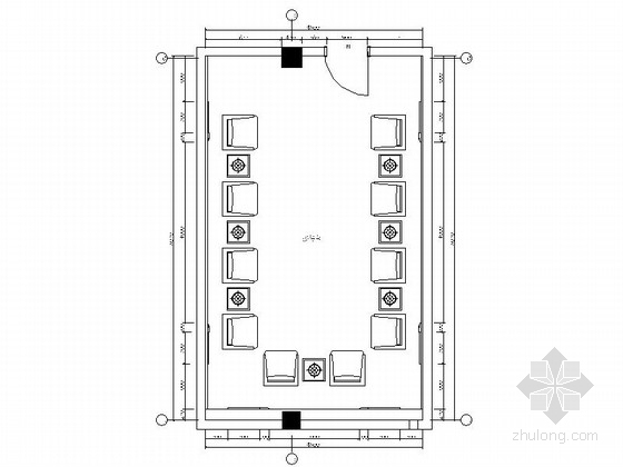 接待室cad图纸资料下载-[青岛]度假酒店新中式接待室施工图（含效果）