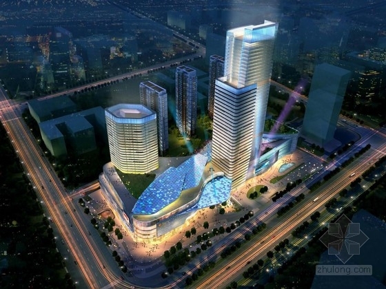 大型超高层项目资料下载-[江苏]大型超高层现代风格商业广场建筑设计方案文本
