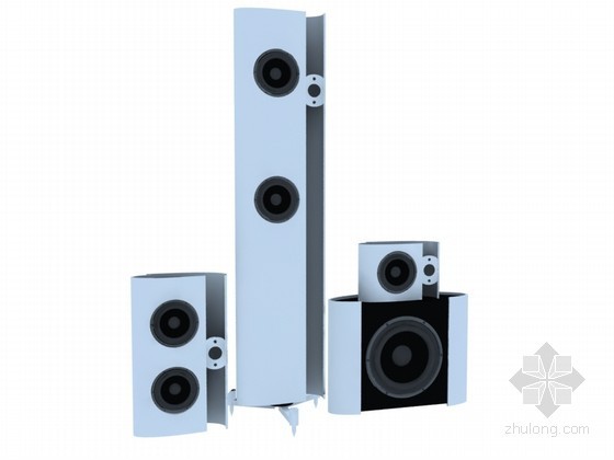 音响cad图片资料下载-家庭音响3D模型下载