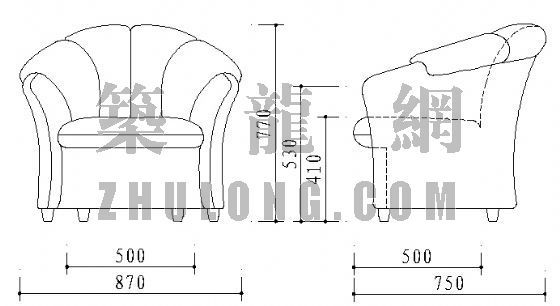 中式沙发椅子cad资料下载-沙发椅子11