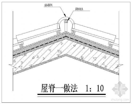 钢构单坡屋脊资料下载-屋脊做法详图