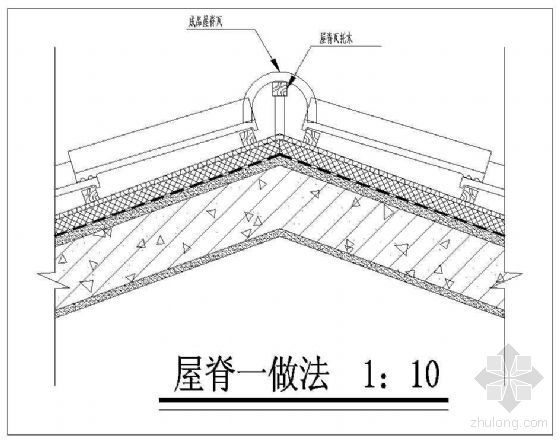 屋脊建筑构造资料下载-屋脊做法详图