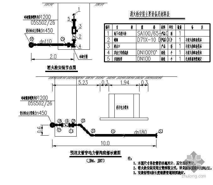 焊接给水管施工图资料下载-给水管件结合图详图