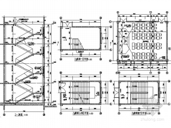 [安徽]4层回字形小学教学楼建筑施工图(2014年图纸)-4层回字形小学教学楼建筑大样图