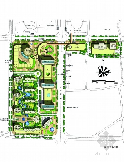 [浙江]现代风格地铁站片区规划及建筑设计方案文本-现代风格地铁站片区规划及建筑设计方案总平面图 