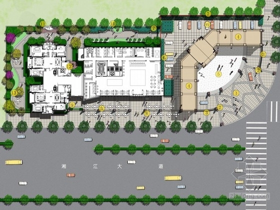 商业广场景观案例分析资料下载-[湖南]城市中心商业广场景观规划设计方案