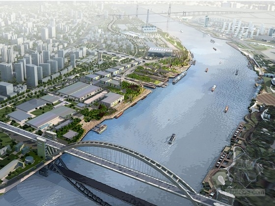 中国风效果ps资料下载-[上海]“中国风”现代生态可持续滨水公园景观规划设计方案