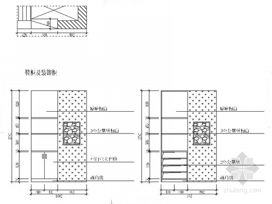 [江西]名人雅居三居室室内设计CAD施工图（含效果）-名人雅居三居室室内设计CAD施工图（含效果）鞋柜立面图