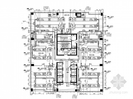 [广州]超高层商住综合楼空调及通风排烟系统设计施工图（蓄冰系统）-空调通风平面图 