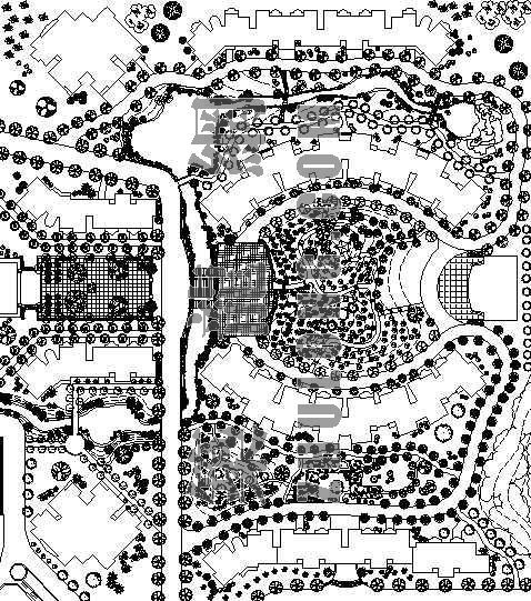 小区区景观线描平面图资料下载-“山水缘”小区景观规划平面图