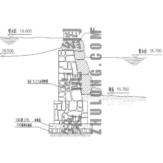 杭州龙井村里的酒店资料下载-龙井坞区块水系驳岸详图2
