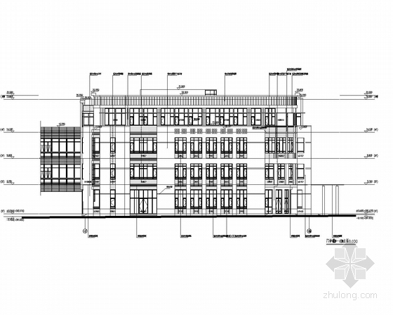 [重庆]某13层医院综合楼建筑施工图-门诊楼立面图