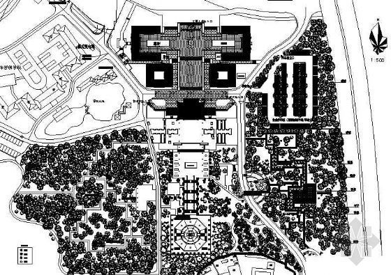 兴国寺资料下载-某寺院环境园林规划总平图