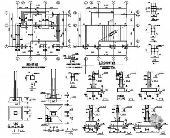 别墅楼结构设计图纸资料下载-某5套砌体混合别墅结构设计图