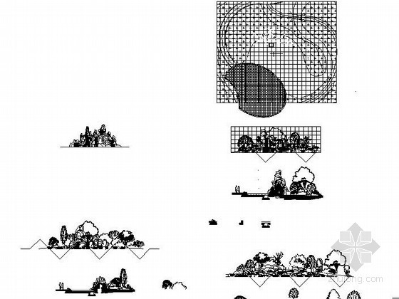 传统园林叠水cad资料下载-假山叠水详图