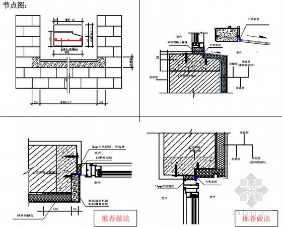 大型集团住宅楼工程防渗漏施工技术图册(80页)-铝门窗构造做法 