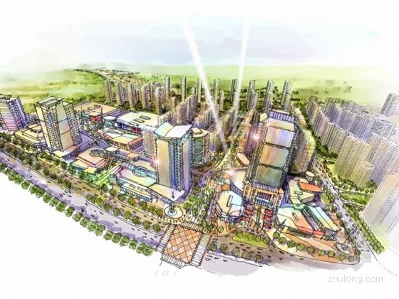 办公商业研发综合体资料下载-[山东]现代风格高层城市综合体设计方案文本