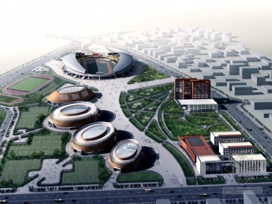 奥林匹克中心规划方案资料下载-[赤峰]某奥林匹克体育中心规划及单体设计方案文本