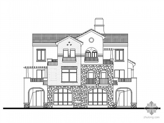 西班牙式别墅风格资料下载-[安徽]某三层西班牙式别墅建筑施工图
