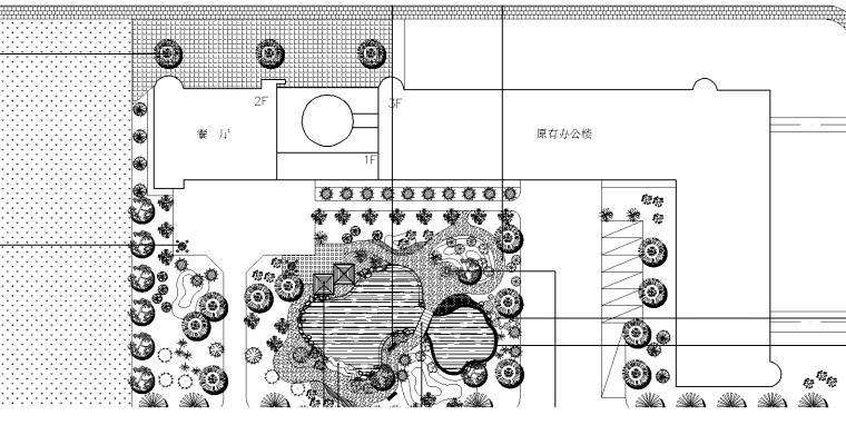 4套办公庭院景观设计CAD平面图-1