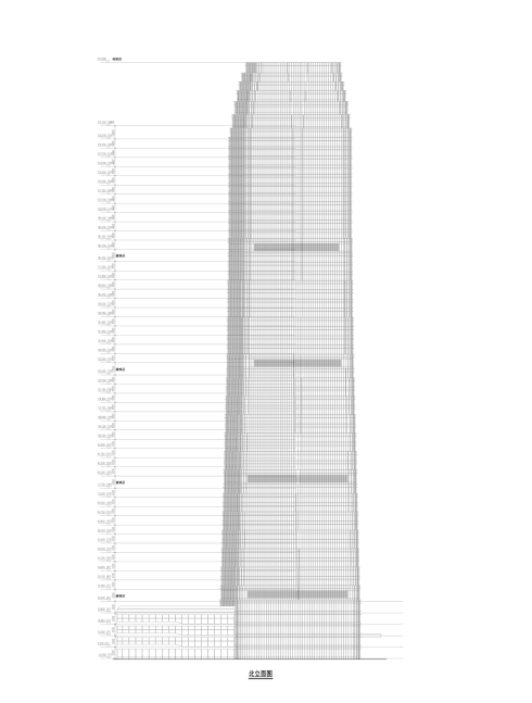 [长春]超大城市综合体——长春龙翔国际商务中心方案文本（PDF147页）-北立面图