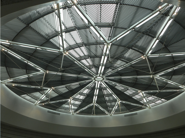 国际商务休闲中心山水馆弦支穹顶结构施工技术汇报（图文并茂）-优美的中庭弦支穹顶
