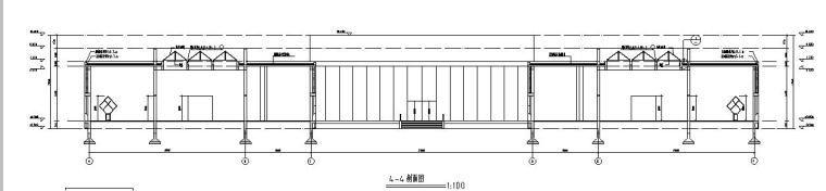 [宁夏]单层剪力墙结构书院建筑施工图全套专业图纸-单层剪力墙结构书院建筑剖面图