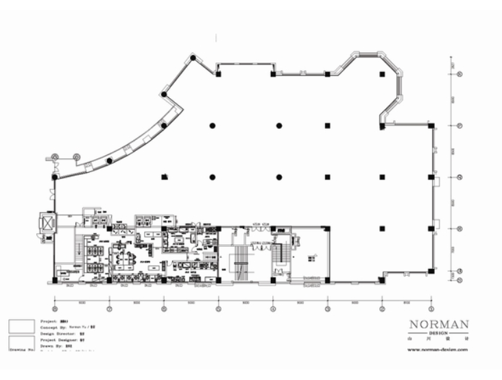 北京世贸天街店沸腾鱼乡室内设计施工图（含效果图）-原平面图施工图JPG