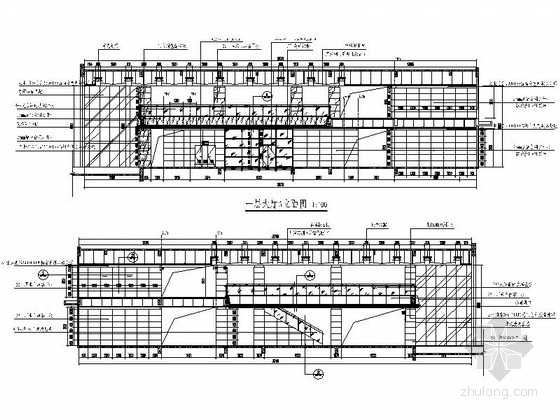 [重庆]现代三级甲等综合性医院住院部设计施工图（含水电图）大厅立面图 