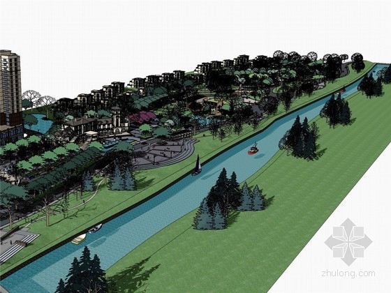 滨道商业街资料下载-[河南]现代滨水自然生态综合性公园景观规划设计方案