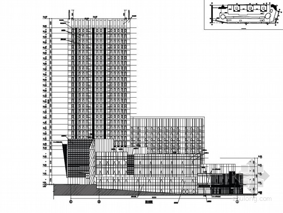 福建酒店建筑施工图资料下载-[福建]直线条构图知名大商业及酒店建筑施工图