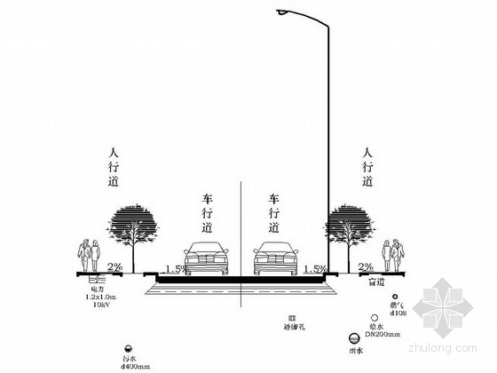 管网给水施工图资料下载-[重庆]城市道路综合管网施工图设计14张