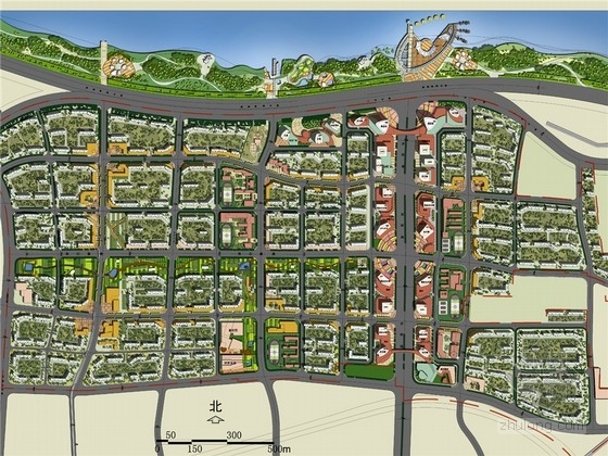 滨水商业街景观规划设计方案资料下载-[济南]商业金融区及周边居住区滨水总体规划设计方案
