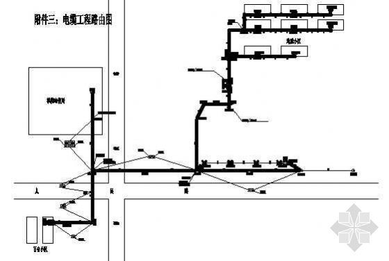 球罐消防喷淋管道平面图资料下载-某市市政工程电信管道平面图