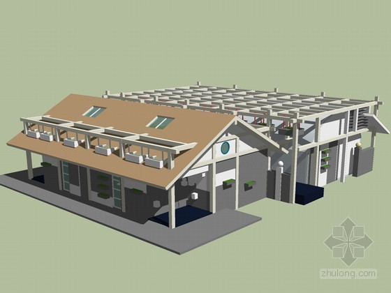 建筑独特光影效果资料下载-独特建筑SketchUp模型下载