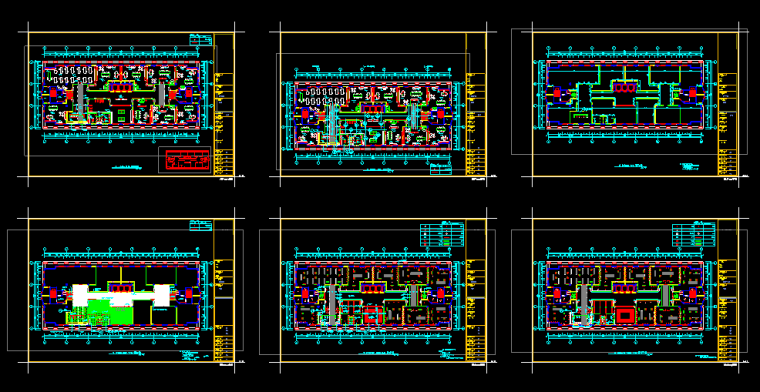 整套精典创意亚洲办公空间设计施工图（附效果图+材料表）-四层平面缩略图
