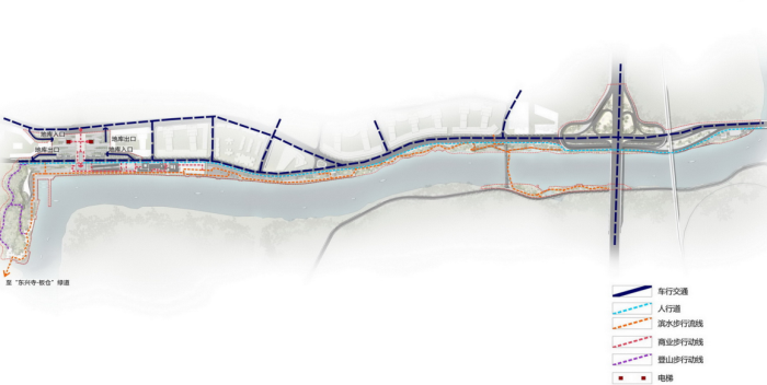[四川]省重点生态复合绿道湿地滨河公园景观设计方案-交通分析图