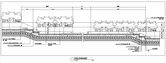 [河南]“一渠六河”生态河道综合治理工程景观设计全套施工图（附140张PDF施工图）-种植池剖面图